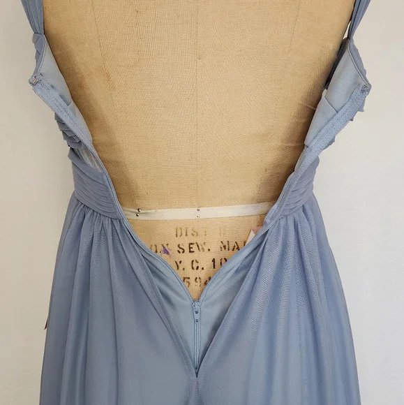 Birdy Grey Blue Mesh Elsye Bridesmaid Gown - Picture 9 of 12